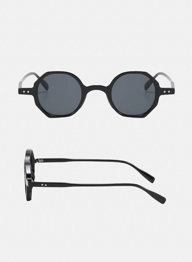 korico Oris Black Full Rim Round Sunglasses - Image 3